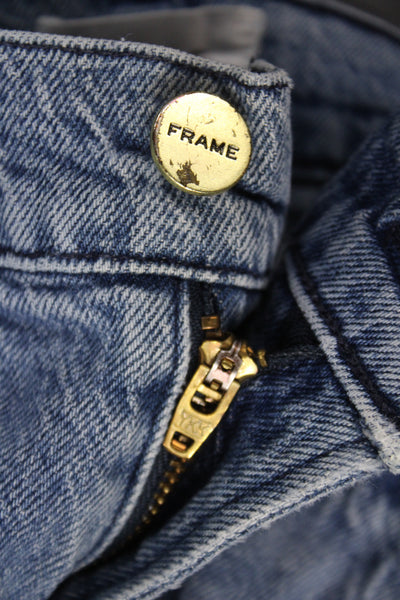 Frame Women Straight Jeans Blue Mid Rise 28 Inseam Size 31