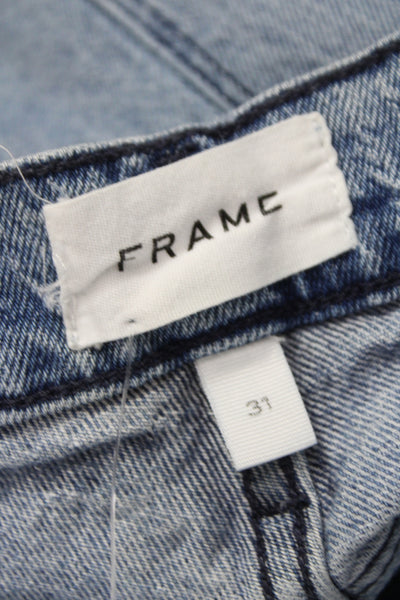 Frame Women Straight Jeans Blue Mid Rise 28 Inseam Size 31