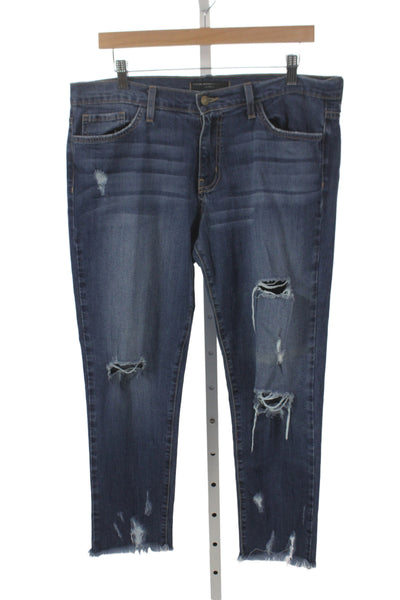 Flying Monkey Womens Ankle Jeans Blue Mid Rise Cotton Blend Size 30