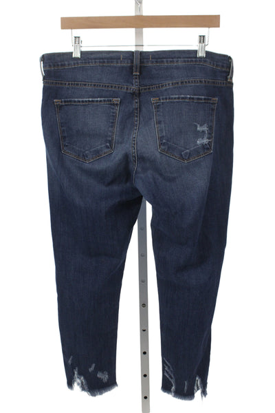 Flying Monkey Womens Ankle Jeans Blue Mid Rise Cotton Blend Size 30