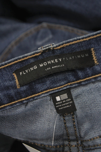 Flying Monkey Womens Ankle Jeans Blue Mid Rise Cotton Blend Size 30