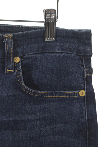 7 For All Mankind Womens Blue Skinny Jeans Mid Rise Cotton Blend Size 31