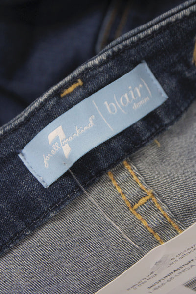 7 For All Mankind Womens Blue Skinny Jeans Mid Rise Cotton Blend Size 31