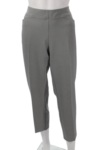Adidas Women Capri Pants Gray Polyester Pull-On Golf Size L