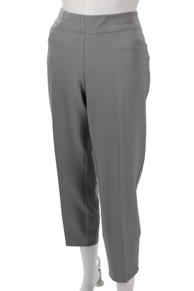 Adidas Women Capri Pants Gray Polyester Pull-On Golf Size L