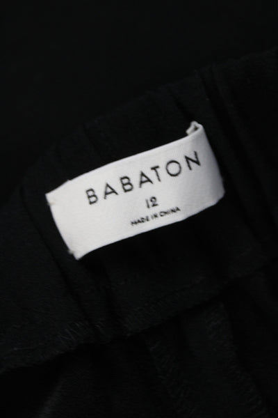 Babaton Women Ankle Black Triacetate Pull On Pants Size 12