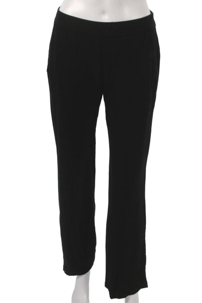 Eileen Fisher Women Black Viscose Dress Pants Pull On Size XS