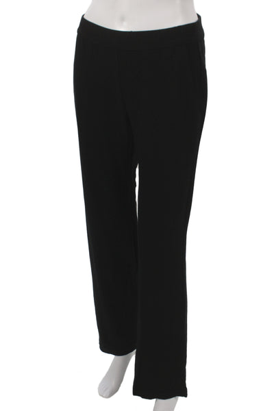 Eileen Fisher Women Black Viscose Dress Pants Pull On Size XS