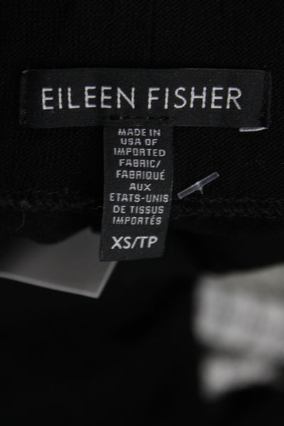 Eileen Fisher Women Black Viscose Dress Pants Pull On Size XS