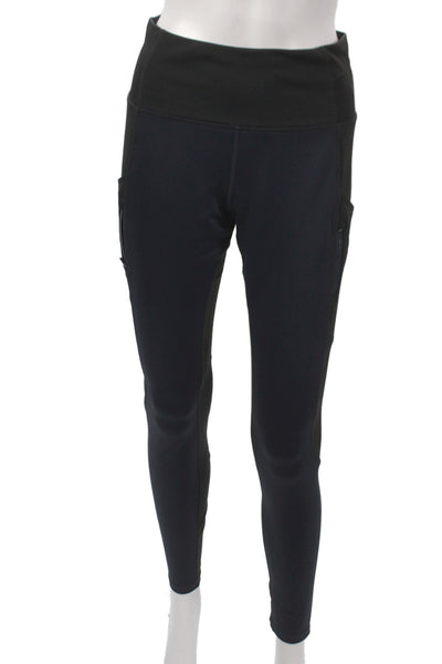 Athleta Women Black Colorblock Compression Leggings Size S