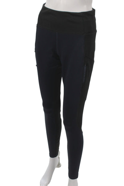 Athleta Women Black Colorblock Compression Leggings Size S