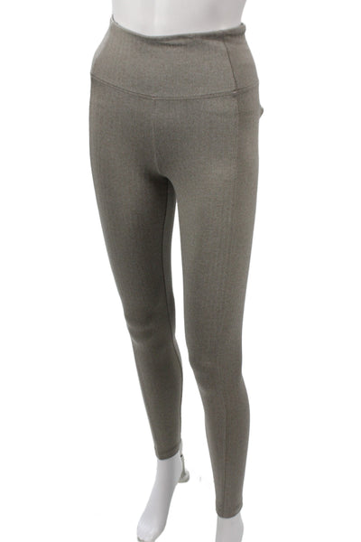 Athleta Women Herringbone Gray Ankle Leggings Polyester Sports Fall Size XS