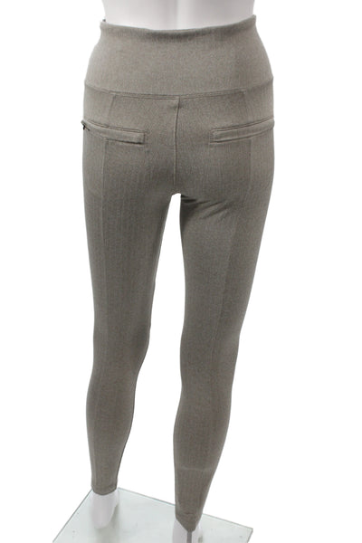 Athleta Women Herringbone Gray Ankle Leggings Polyester Sports Fall Size XS