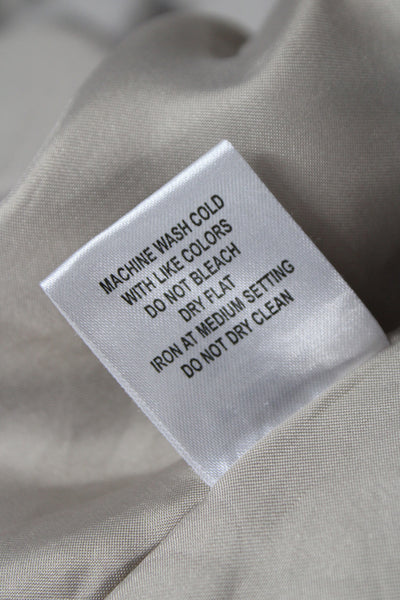 Catherine Malandrino Womens Beige Linen Basic Jacket Long Sleeve Button Size S
