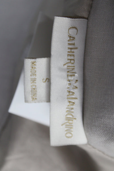 Catherine Malandrino Womens Beige Linen Basic Jacket Long Sleeve Button Size S