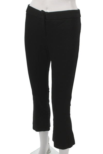Amanda + Chelsea Womens Capri Pants Black Rayon Hook & Eye Size 4