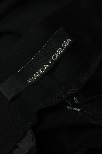 Amanda + Chelsea Womens Capri Pants Black Rayon Hook & Eye Size 4
