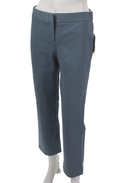 Amanda + Chelsea Womens Ankle Pants Blue Cotton Hook & Eye Size 4