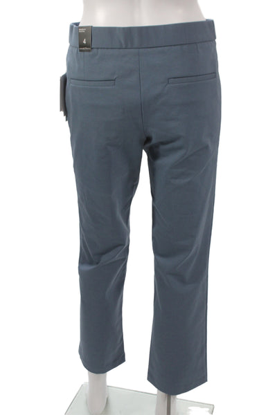 Amanda + Chelsea Womens Ankle Pants Blue Cotton Hook & Eye Size 4