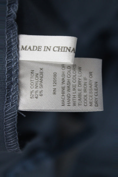 Amanda + Chelsea Womens Ankle Pants Blue Cotton Hook & Eye Size 4