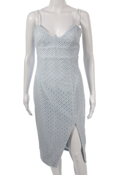 Nicholas Womens Sheath Dress Blue Sweetheart Neckline Midcalf Sleeveless Size 2