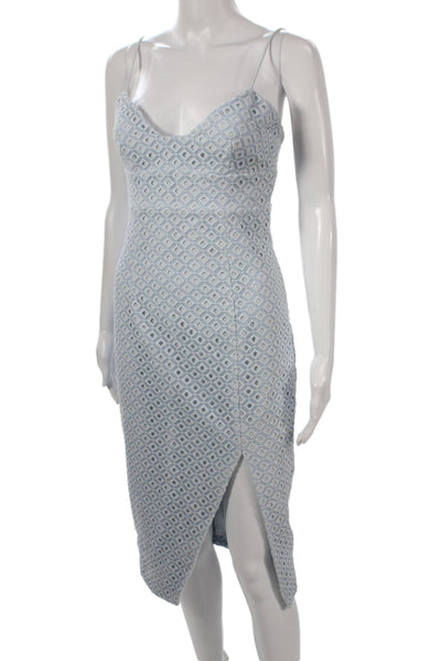 Nicholas Womens Sheath Dress Blue Sweetheart Neckline Midcalf Sleeveless Size 2