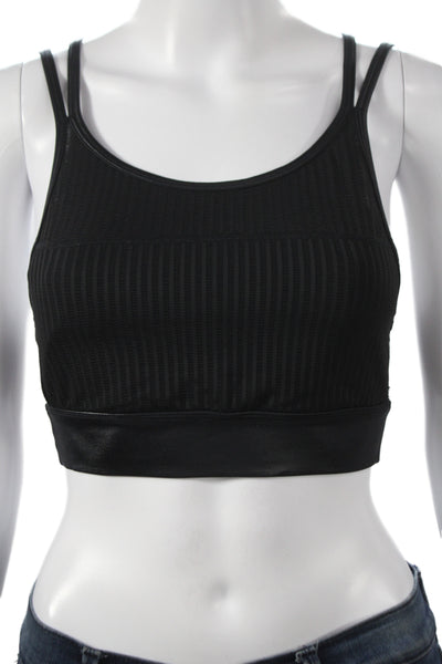 ALALA Womens Sports Bra Black Nylon Athleisure Sleeveless Size S