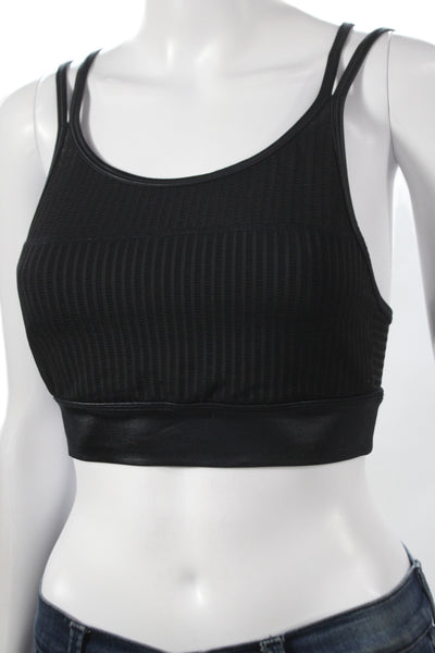ALALA Womens Sports Bra Black Nylon Athleisure Sleeveless Size S