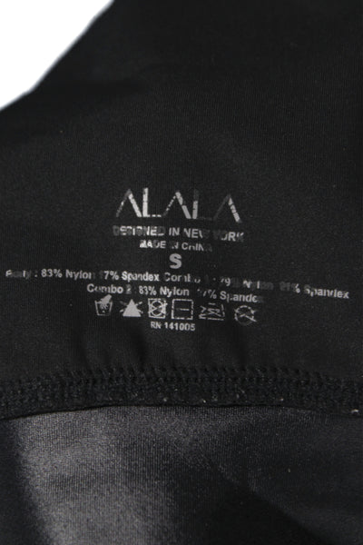 ALALA Womens Sports Bra Black Nylon Athleisure Sleeveless Size S