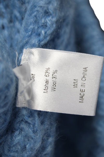 Sayaka Davis Women Mohair Pullover Sweater Blue Crew Neck Long Sleeve Size M