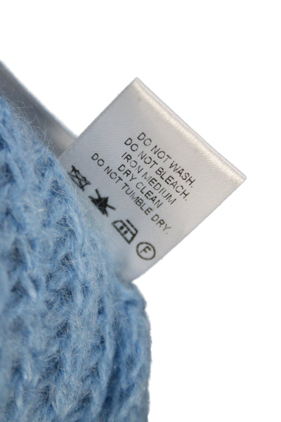 Sayaka Davis Women Mohair Pullover Sweater Blue Crew Neck Long Sleeve Size M