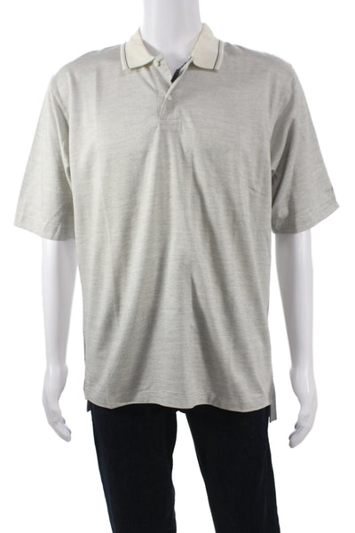Nike Golf Mens Gray Geometric Cotton Polo Collared Short Sleeve Size M