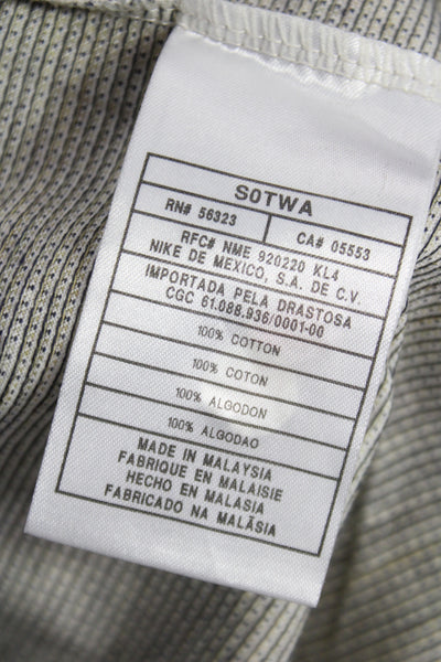 Nike Golf Mens Gray Geometric Cotton Polo Collared Short Sleeve Size M
