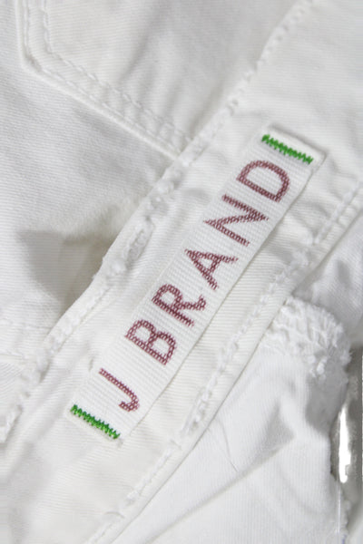 J Brand Women Skinny White Jeans Cotton Blend Mid Rise Size 27