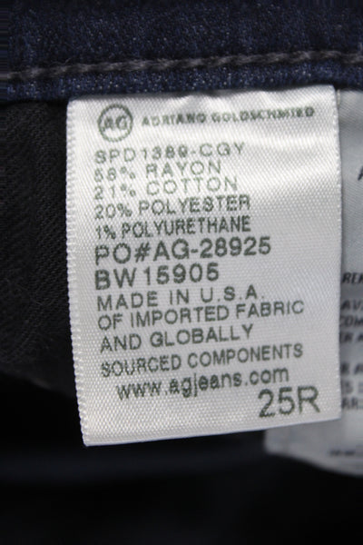 AG Adriano Goldschmied Womens Skinny Blue Jeans Mid Rise Cotton Blend Size 25