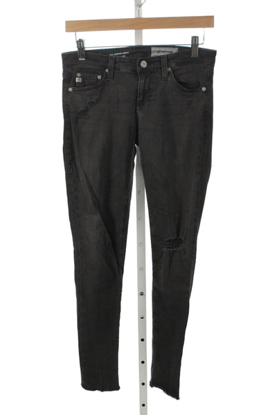 AG-ED Denim Women Ankle Jeans Black Mid Rise Cotton Blend Designer Size 25