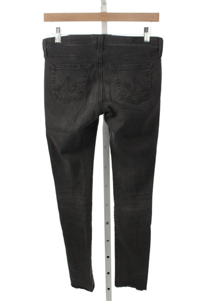 AG-ED Denim Women Ankle Jeans Black Mid Rise Cotton Blend Designer Size 25