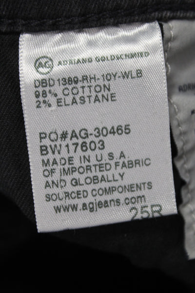 AG-ED Denim Women Ankle Jeans Black Mid Rise Cotton Blend Designer Size 25