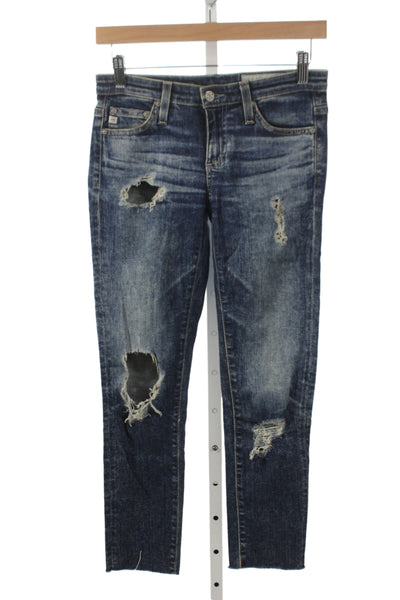 AG-ED Denim Womens Ankle Jeans Blue Mid Rise 26 Inseam Cotton Blend Size 25