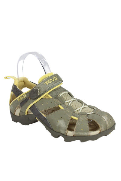 Teva Womens Leather Hiking Ankle Strap Sandals Green Size 6
