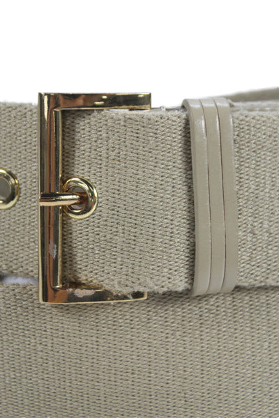 Lafayette 148 New York Womens Canvas Eyelet Buckled Belt Beige Size S