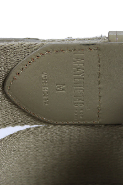 Lafayette 148 New York Womens Canvas Eyelet Buckled Belt Beige Size S
