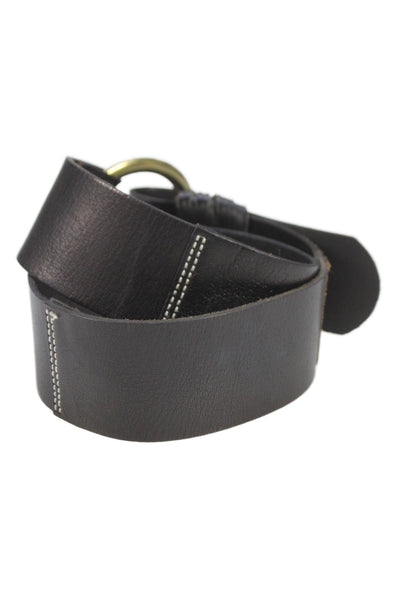 Linea Pelle Womens Leather Circle Buckle Belt Black Size S