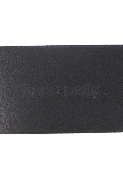 Linea Pelle Womens Leather Circle Buckle Belt Black Size S