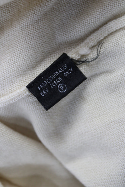 Lafayette 148 New York Womens Ivory Merino Wool Turtleneck Sweater Size S