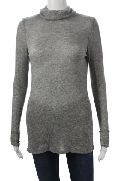 Lafayette 148 New York Women Cashmere Turtleneck Sweater Gray Size S