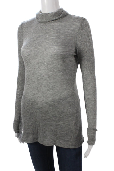 Lafayette 148 New York Women Cashmere Turtleneck Sweater Gray Size S