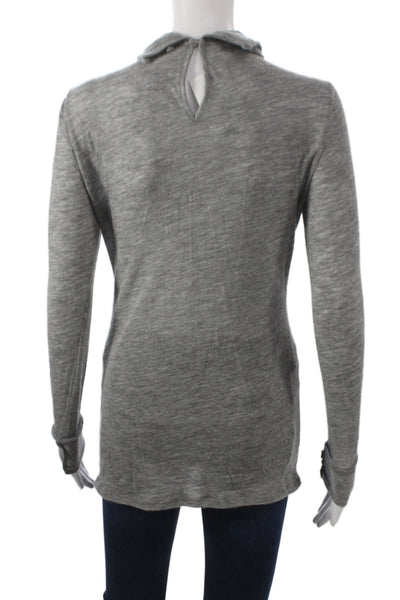 Lafayette 148 New York Women Cashmere Turtleneck Sweater Gray Size S