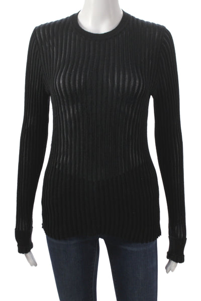 Tse Womens Cashmere Pullover Crew Neck Long Sleeve Black Size L