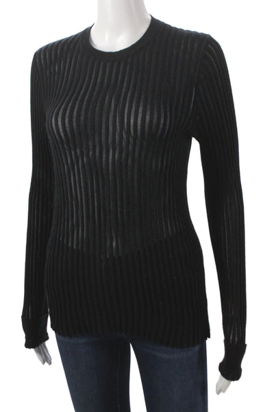 Tse Womens Cashmere Pullover Crew Neck Long Sleeve Black Size L